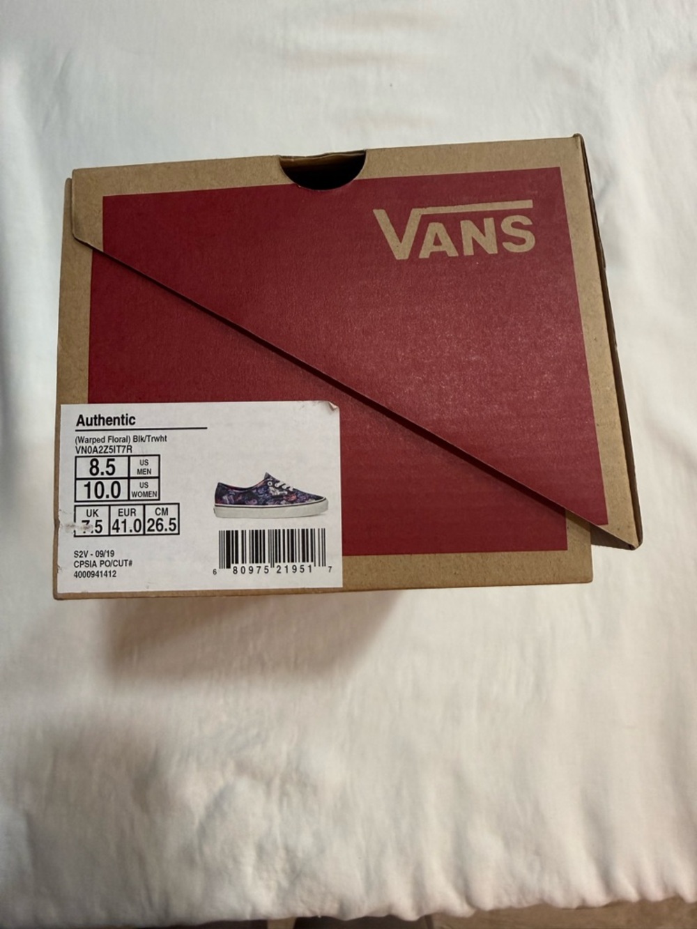 NIB Vans Warped Floral Shoes Size 10 - Picture 6 of 6